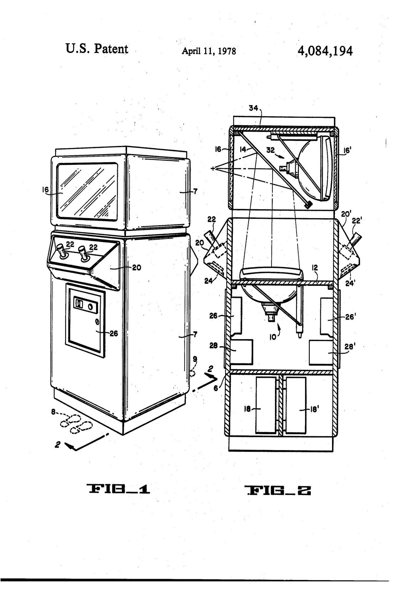 Atari game cabinet patent